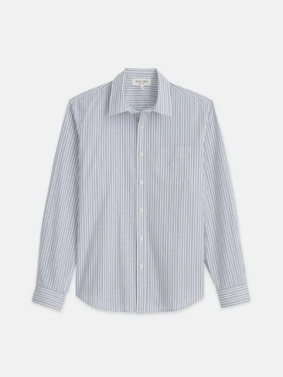 Alex Mill Mill Shirt In Ticking Stripe In Ivory/blue/navy Stripe