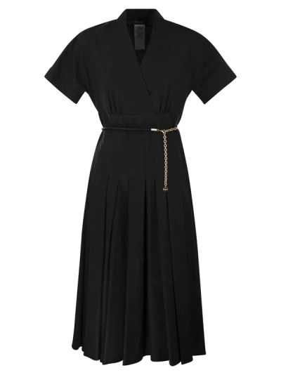 Max Mara Studio Alatri Crossed Poplin Dress In Black