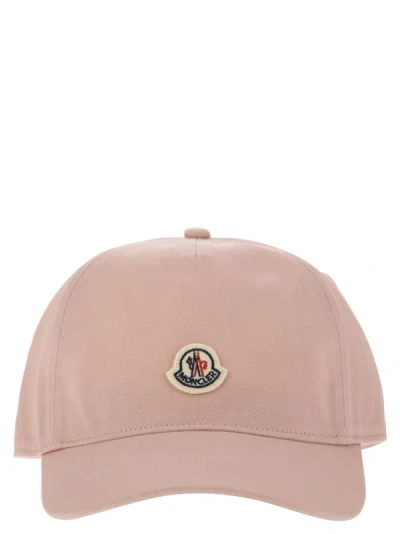 Moncler Baseball Cap With Logo In Pink