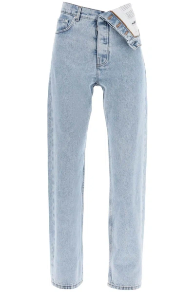 Y/project Y Project Asymmetric Waist Jeans With Seven In Blue