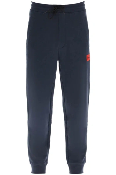 Hugo Logo Patch Sweatpants In Blue