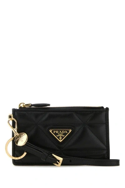 Prada Woman Black Leather Cardholder