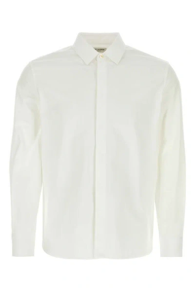 Saint Laurent Man White Poplin Shirt