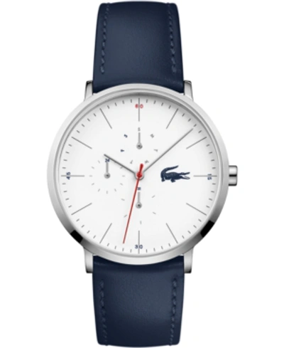 Lacoste Men's Moon Multifunctions Ultra Slim Watch With Blue Leather Strap - One Size