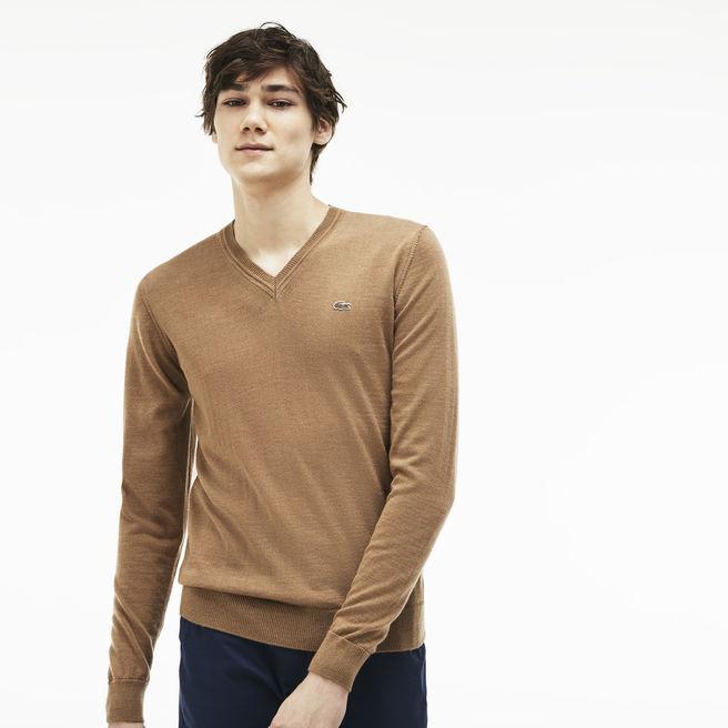 lacoste men's v neck sweater