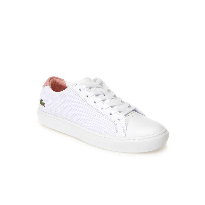 lacoste white and pink trainers