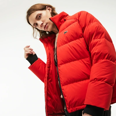 Lacoste Men's Live Short Water-resistant Taffeta Quilted Jacket In Red |  ModeSens