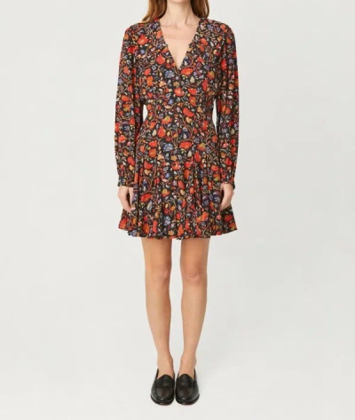 Rhode Resort Wendy Dress In Black Vichy Rose Mini In Multi