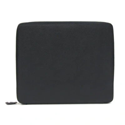 Hermes Eazip Leather Wallet () In Black