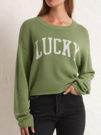 Z Supply Cooper Lucky Sweater In Green