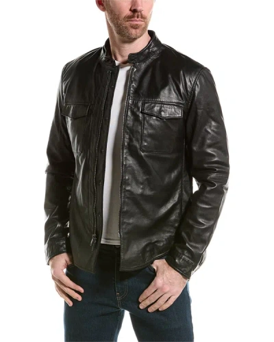 John Varvatos Steve Leather Jacket In Black