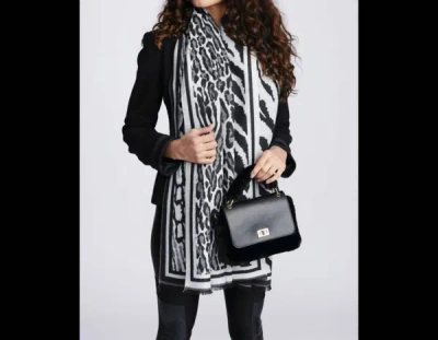 Pia Rossini Denzel Scarf In Black/grey In Multi