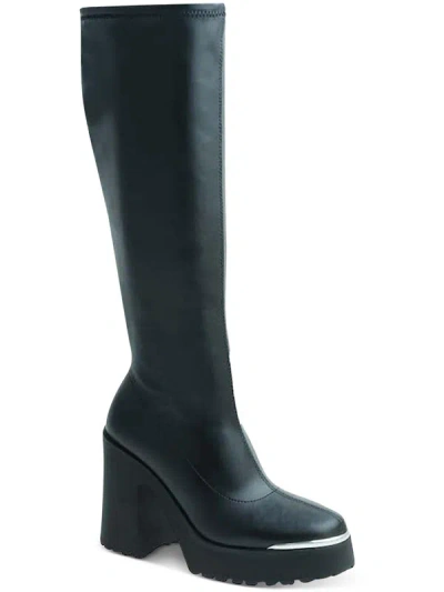 Wild Pair Killian Womens Platforms Dressy Knee-high Boots In Black