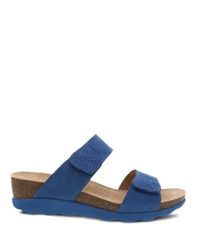 Dansko Women's Maddy Light Weight Adjustable Slide Sandal In Blue