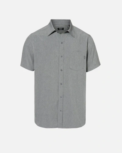United Legwear Men's Essential Slub Short Sleeve Woven Shirt In Ion Grey