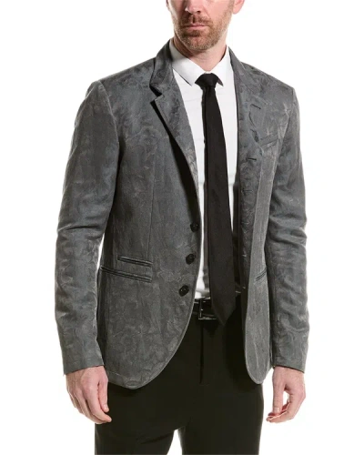 John Varvatos Slim Fit Linen-blend Jacket In Grey