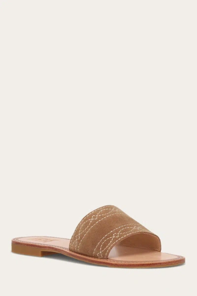 The Frye Company Frye Ava Woodstock Slide Sandals In Almond