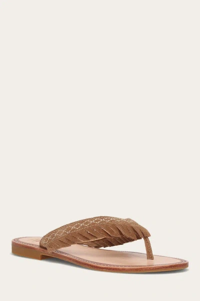 The Frye Company Frye Ava Fringe Sandal Sandals In Almond