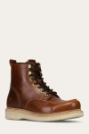 The Frye Company Frye Hudson Workboot Wedge Boots In Saddle