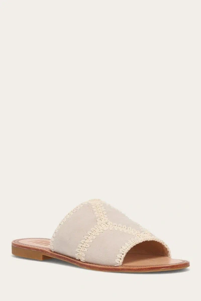 The Frye Company Frye Ava Crochet Slide Sandals In Ivory