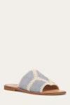 The Frye Company Frye Ava Crochet Slide Sandals In Steel Blue