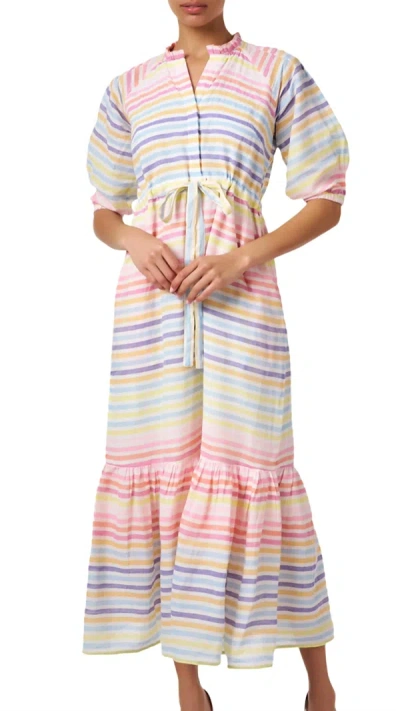Banjanan Betty Stripe Dress In Candy Stripe In Pink