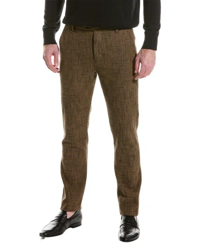 John Varvatos Slim Fit Wool-blend Pant In Brown