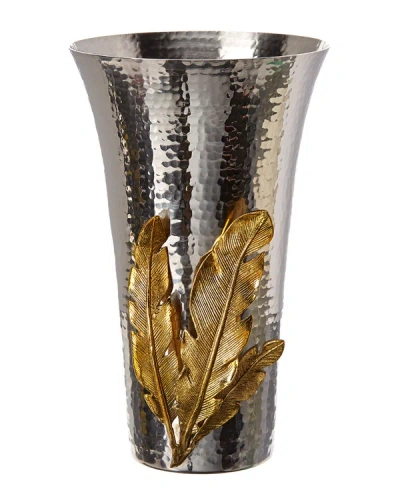 Michael Aram Gold Feather Vase In Metallic