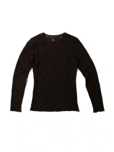 Hanky Panky Signature Lace Long Sleeve Top In Brown