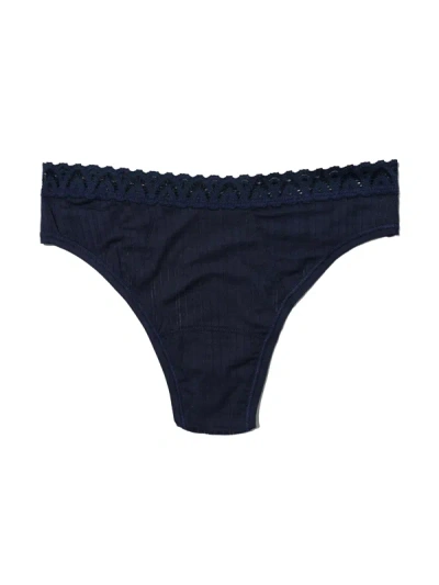 Hanky Panky Mellowluxe™ Low Rise Thong In Blue
