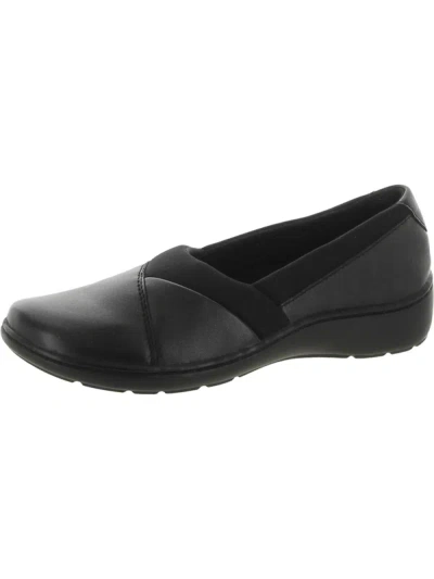 Clarks Cora Charm Womens Leather Slip-on Loafers In Black