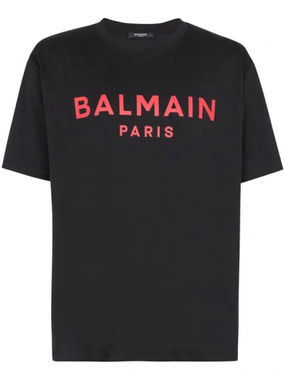 Balmain Paris T-shirt With Print In Black