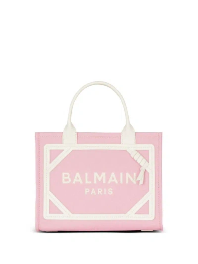 Balmain Small B-army Tote Bag In Pink & Purple