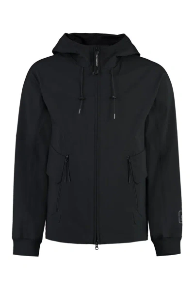 C.p. Company Technical Fabric Hooded Jacket In Black