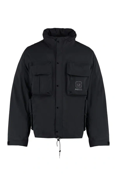 C.p. Company Technical Fabric Jacket With Internal Removable Down Jacket In Black