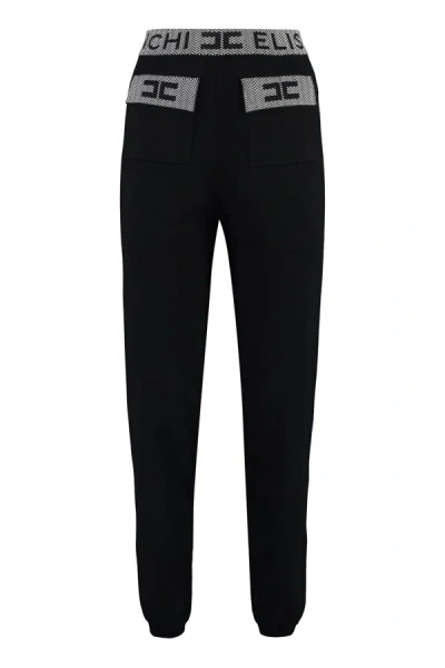 Elisabetta Franchi Knitted Joggers Pants In Black