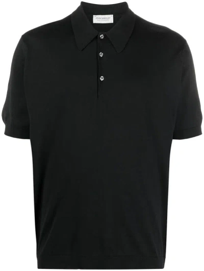John Smedley Short-sleeved Polo Shirt Clothing In Black
