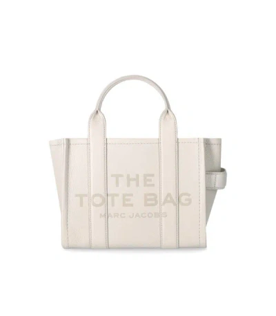 Marc Jacobs The Leather Small Tote Cotton Handbag In Ivory