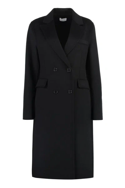 P.a.r.o.s.h. Double-breasted Wool Coat In Black
