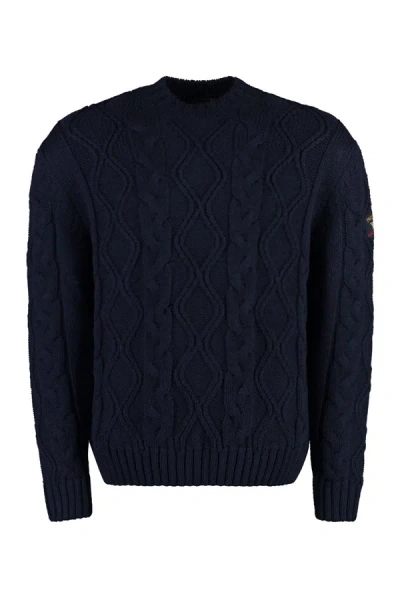 Paul & Shark Cable Knit Jumper In Blue