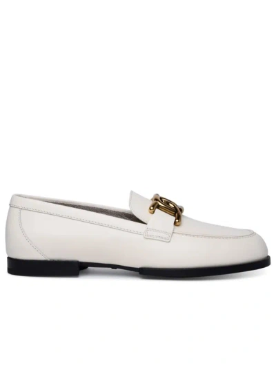 Tod's Woman  Cream Leather Loafers