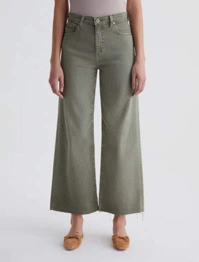 Ag Jeans Saige Wide Leg Crop In Green