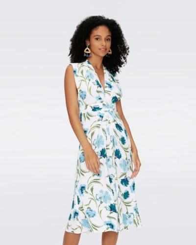 Diane Von Furstenberg Dvf In Huge Dianthus Blue