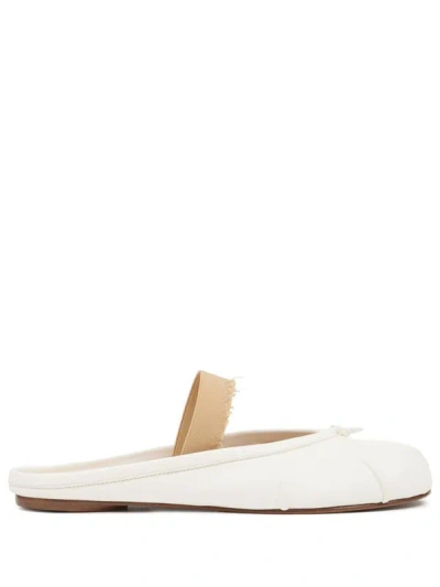 Maison Margiela Tabi Ballerina Mules In Ivory/nude