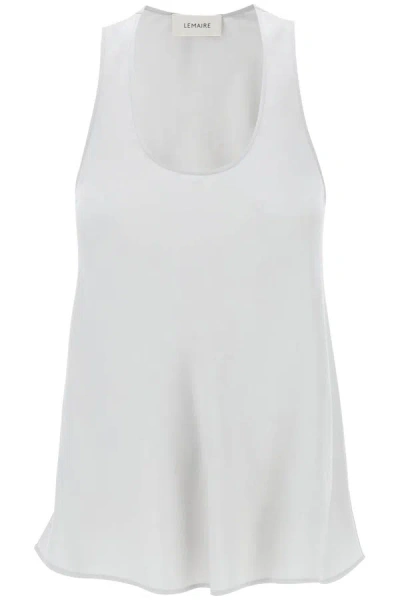 Lemaire Sleeveless Top With Diagonal In Cloud Grey