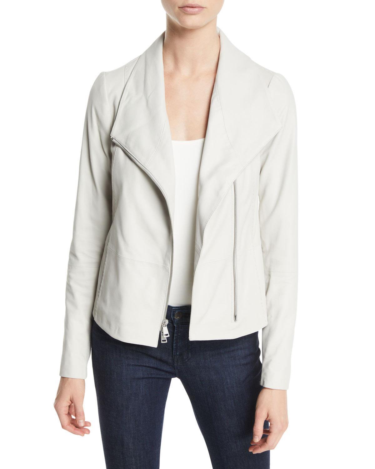 Vince Leather Scuba Jacket In Black Modesens