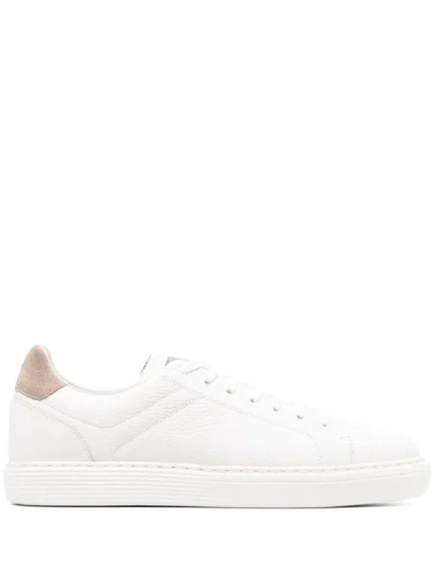 Brunello Cucinelli Sneakers With Inserts In White