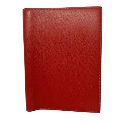 Hermes Hermès Globe Trotter Red Leather Wallet  ()