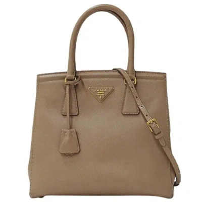 Prada Saffiano Leather Tote Bag () In Beige