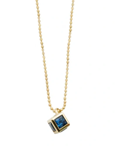 Tiffany & Co Sapphire & Diamond Cube Pendant In18k Yellow Gold